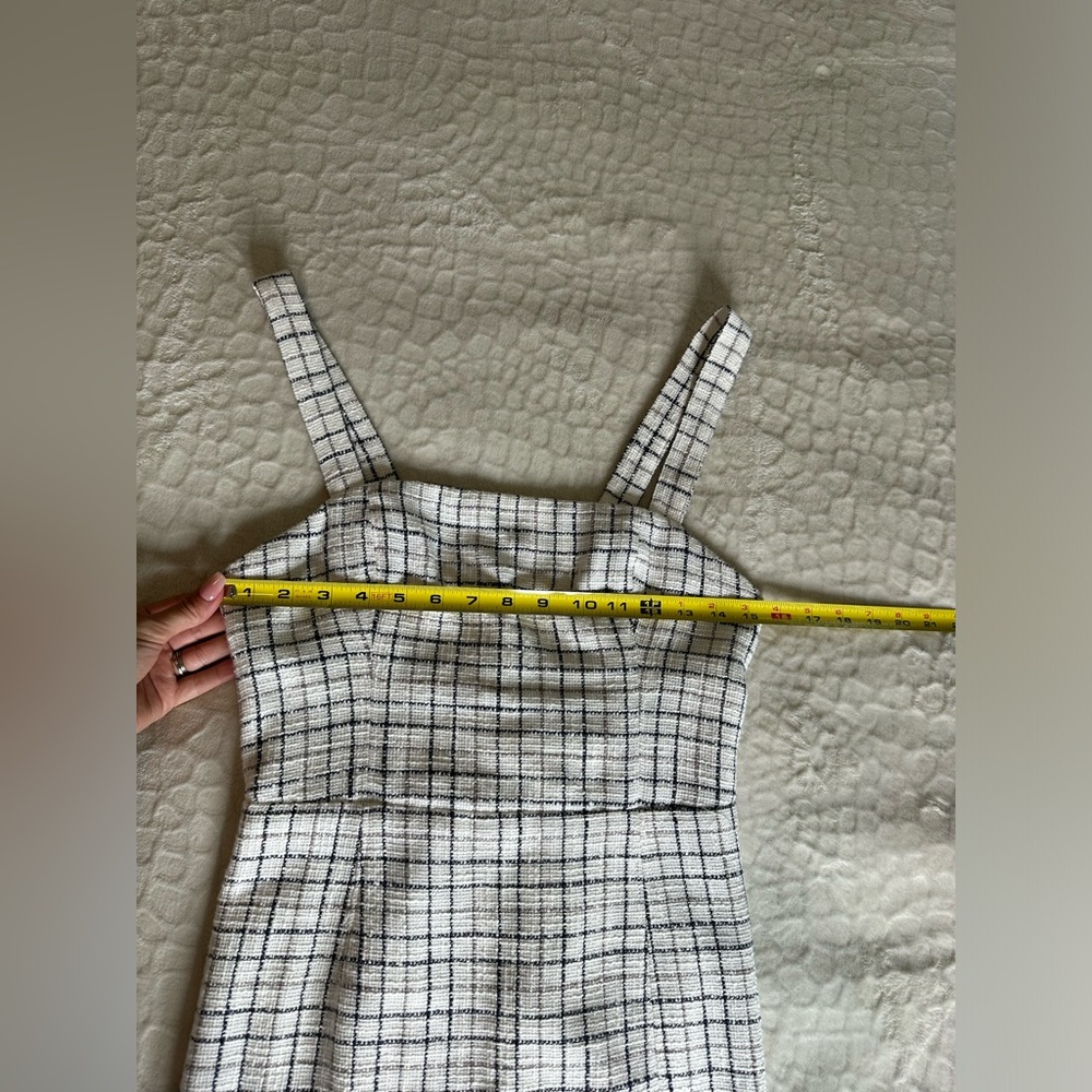 Abercrombie And Fitch white Tweed Mini Dress with side slit and adjustable strap - Picture 5 of 16